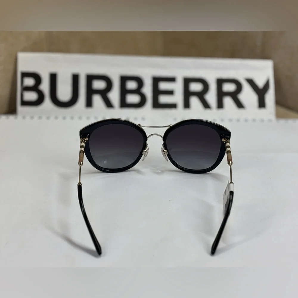 New Burberry BE4251-Q 3001-8G Black/Gold Sunglasses - Picture 10 of 15